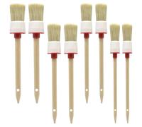 lyualma 8 Pièces Pinceau Rond en Bois Pinceaux à Rechampir Pinceau de Peinture Arrondis Poils Naturels et Manche Robuste Cirage de Meubles et Nettoyage de Voiture