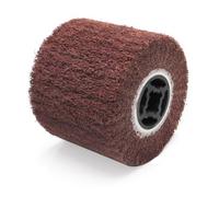 lyualma Brosse en nylon rouge - Rouleau abrasif pour meuleuse d'angle avec manchons abrasifs - 120 x 100 mm - Grain 60 - Efficace pour le ponçage, le mattage, le satin et le polissage