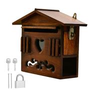 LYUCAYHQ Boîtes aux Lettres en Bois pour L'extérieur, Boîte aux Lettres Verrouillable Rustique Vintage et Étanche à La Pluie, pour La Décoration de La Maison, du Bar Et de La Maison