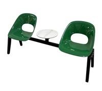 LYUCAYHQ Chaises de Réception 2 Places, Chaise de Salle D'attente en Plastique avec Table Basse, pour Salon, Salle D'attente, Hall D'entrée et Salle de Détente de Bureau(Green)