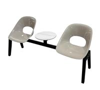 LYUCAYHQ Chaises de Réception 2 Places, Chaise de Salle D'attente en Plastique avec Table Basse, pour Salon, Salle D'attente, Hall D'entrée et Salle de Détente de Bureau(Gray)