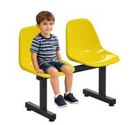 LYUCAYHQ Chaises de Réception 2 Places en Plastique, Chaise de Salle D'attente, pour Une Utilisation Intérieure et Extérieure dans Les Salles D'attente, Les Halls D'entrée(Yellow)