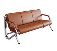 LYUCAYHQ Chaises de Réception 3 Places, Banc D'attente Airport, Capacité de Charge de 600 Kg, Idéale pour Les Halls D'entrée de Bureaux, Les Aéroports et Les Cliniques(Brown)