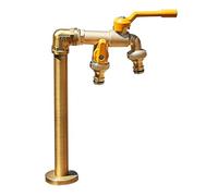 LYUCAYHQ Colonne D'eau de Jardin Verticale en Cuivre pour Cour Extérieure, Colonne D'eau avec Robinet à Double Sortie, pour Jardin de Terrasse de Cour(42cm/17in)