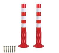 LYUCAYHQ Lot de 2 Cone de Signalisation avec Bandes Réfléchissantes, Poteau Parking de 68 Cm 70 Cm 73 Cm 75 Cm 90 Cm pour la Construction, Le Stationnement et La Gestion du Trafic(White,75cm/30in)