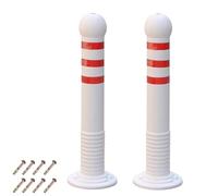 LYUCAYHQ Lot de 2 Plot de Chantier avec Bandes Réfléchissantes, Cone de Signalisation en EVA de 80 Cm pour Parkings, Allées et Sécurité Routière(White)
