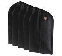 LYUCAYHQ Lot de 5 Housse Costume Homme en Tissu Non Tissé, 100 128 150 Cm, Housse Vetements à Suspendre, Housse Manteau avec Fenêtre Transparente et Fermeture Éclair(Black,60*100*10cm/24*39*4in)