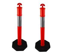 LYUCAYHQ Plot de Chantier de 110 cm avec Bandes Réfléchissantes, Lot de 2 Barriere de Parking avec Bases pour Travaux Routiers, Parkings, Événements et Délimitation D'entrepôts