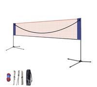 LYUCAYHQ Support de Filet de Badminton Portable Ensemble Pliable avec Filet | Acier Inoxydable, Structure en ABS, Résistant à La Rouille, Montage Facile, Portable Jardin, Parc, Plage