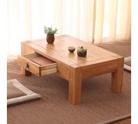 LYUCAYHQ Table Basse Japonaise en Bois Massif avec Tiroir Intégré, Montage Non Requis, pour la Méditation, Les Petits Espaces et Les Pièces avec Tatami(Beige,70x45x30cm/28x18x12in)