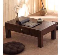 LYUCAYHQ Table Basse Japonaise en Bois Massif avec Tiroir Intégré, Montage Non Requis, pour la Méditation, Les Petits Espaces et Les Pièces avec Tatami(Brown,90x50x30cm/35x20x12in)