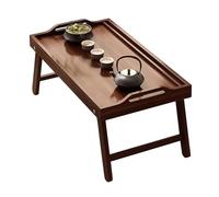 LYUCAYHQ Table Basse Pliante en Bois, Bords Arrondis, Aucun Assemblage Requis, Idéale pour Le Salon, la Méditation, Le Coin Thé Ou Les Repas sur Tatami(Brown,40x30x20cm/16x12x8in)