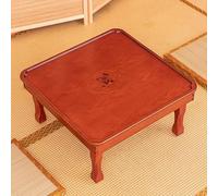 LYUCAYHQ Table Basse Pliante MDF Imitation Bois Pliable 8cm D'épaisseur, Coins Arrondis, Pieds Antidérapants pour Tatami, Repas au Sol, Pause Thé, Salon(60x60x27cm/24x24x10in)