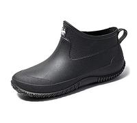 Lyuu Bottes de jardin unisexes en caoutchouc - Bottes de pluie imperméables et légères - Pour la marche en plein air - Bottines courtes pour homme ou femme, a noir, 45 EU