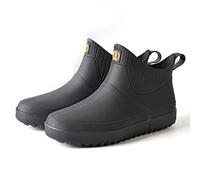 Lyuu Chelsea Bottes de pluie courtes en caoutchouc Bottes de pluie Bottes imperméables unisexes imperméables légères pour la marche en plein air Bottines de jardin antidérapantes, H noir, 44 EU, H