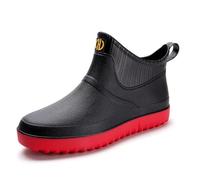 Lyuu Chelsea Bottes de pluie courtes en caoutchouc Bottes de pluie Bottes imperméables Bottes unisexe imperméables légères pour la marche en plein air Bottines de jardin antidérapantes I Rouge 45 EU,