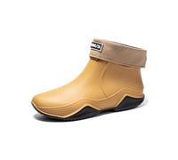 Lyuu Chelsea Bottines de jardin courtes en caoutchouc - Imperméables - Unisexe - Légères - Pour la marche en plein air - Pour homme ou femme, R Doublure en coton jaune, 39 EU