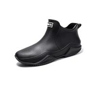 Lyuu Chelsea Bottines de jardin courtes en caoutchouc - Imperméables - Unisexe - Légères - Pour la marche en plein air - Pour homme ou femme, O Noir., 40 EU