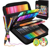Lyuvie Feutre Acrylique, 96 Couleurs Marqueur Peinture Acrylique avec Pointe Moyenne 3mm,Acrylic Paint Marker pour Peinture de Rochers Tissus Plastique Verre Cailloux Pierre Métal Bois Céramique