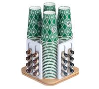 LYVQZPWLR Capsule de café, Porte-capsules et porte-gobelets à café en bambou acrylique blanc, plusieurs tailles