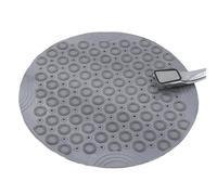 LYVQZPWLR Coussin de Douche antidérapant, Tapis de Bain Rond antidérapant Gris avec poignée d'aspiration et Coussinet de Massage for Les Pieds 30/55/66 cm(55cmx55cm)