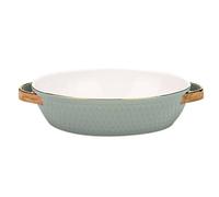 LYVQZPWLR Le plat de cuisson, La céramique, Cocotte en céramique avec poignées, plat à lasagnes rectangulaire Phnom Penh, ustensiles de cuisson et four antiadhésifs(Green Oval)