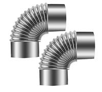 LYVQZPWLR90° raccord de tuyau de fumée, Rallonge de tuyau d'échappement de cheminée coudée en acier inoxydable, 90 degrés, 12 cm, 2 pièces(10Cm)