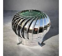 LYVQZPWLRIa fumée de ventilation, Aérateurs de toit rotatifs, ventilateur de toit en acier inoxydable 304, capuchon d'aération for éoliennes de toit(400mm/15.7in)