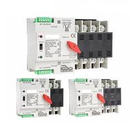 LYVQZPWLRInterrupteur de conversion automatique, Commutateur de transfert automatique double alimentation PC 110 V 220 V 63 A 100 A 50/60 Hz(3p 220v,100A)