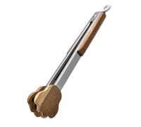 LYVQZPWLRLa Cuisine, Pince à Nourriture en Bois, Pince à Nourriture en Acier Inoxydable, Pince à Steak, Pince à Pain