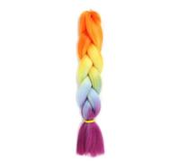 LYVQZPWLRla mode synthétique, Extensions de cheveux synthétiques tressés de 61 cm for femmes, coiffures à faire soi-même, jaune, orange, blond(M68)