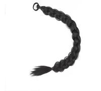 LYVQZPWLRla mode synthétique, Extensions de cheveux synthétiques tressés longs de 61 cm for femmes, queue de cheval noire et brune avec corde en fibre haute température(W10161)