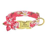 LYVQZPWLRLe Chien n'a Pas de Force, Collier for Chien en Nylon imprimé Floral, Collier personnalisé for Animal de Compagnie(151 Red,Small)