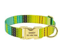 LYVQZPWLRLe Chien n'a Pas de Force, Collier for Chien Tendance en Nylon imprimé avec Laisse et Corde(141 Yellow,30 to 42 cm)