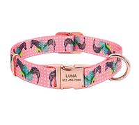 LYVQZPWLRLe Chien n'a Pas de Force, Collier for Chien Tendance en Nylon imprimé avec Laisse et Corde(132 Pink,30 to 42 cm)