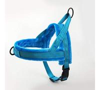 LYVQZPWLRLe Chien n'a Pas de Force, Harnais for Chien de Base en Flanelle Souple rembourrée avec Gilet réfléchissant Anti-Traction(Blu,XS)