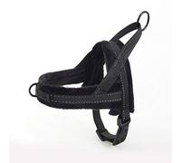 LYVQZPWLRLe Chien n'a Pas de Force, Harnais for Chien de Base en Flanelle Souple rembourrée avec Gilet réfléchissant Anti-Traction(Schwarz,Small)