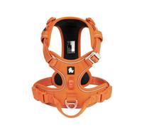 LYVQZPWLRLe Chien n'a Pas de Force, Harnais for Chien réfléchissant en Nylon Anti-Traction, réglable, Confortable et à Enfiler(Orange-a,Medium)