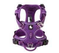 LYVQZPWLRLe Chien n'a Pas de Force, Harnais for Chien réfléchissant en Nylon Anti-Traction, réglable, Confortable et à Enfiler(Purple,Small)