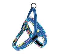 LYVQZPWLRLe Chien n'a Pas de Force, Harnais rembourré en Maille à imprimé Floral for Chien de Toutes Races, à Ajustement Rapide, for l'extérieur(Blue Atoll,Medium)