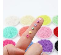 LYVQZPWLRLes boutons techniques, 100 mini boutons en résine en forme de cœur de 4 mm, 2 trous, for vêtements de poupée, petites fournitures de bricolage(02 Creamy Yellow,4mm 200pcs)