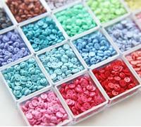 LYVQZPWLRLes boutons techniques, Lot de 100 petits boutons ronds en résine à 2 trous de 5 mm for vêtements de poupée, mini fournitures de couture et d'artisanat(07 Baby Blue)