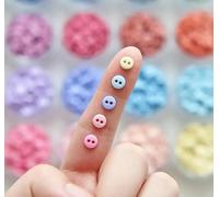 LYVQZPWLRLes boutons techniques, Lot de 100 petits boutons ronds en résine mat de 6 mm for vêtements de poupée, mini fournitures de bricolage(15 Red Brown,100 PCS)