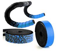 Lywencom Ruban adhésif pour guidon de vélo, confortable, antidérapant, anti-transpiration, respirant, toucher délicat, en mousse EVA, autocollant, avec 2 bouchons de guidon(bleu)