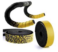 Lywencom Ruban adhésif pour guidon de vélo, confortable, antidérapant, anti-transpiration, respirant, toucher délicat, en mousse EVA, autocollant, avec 2 bouchons de guidon (Or)