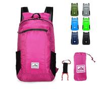 Lywencom Sac à dos de randonnée, sac à dos pliable ultra-léger 20L imperméable pour le rangement des sports, pour le cyclisme de plein air, le camping et les pique-niques (rose red)