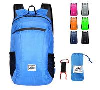 Lywencom Sac à dos de randonnée, sac à dos pliable ultra-léger 20L imperméable pour le rangement des sports, pour le cyclisme de plein air, le camping et les pique-niques (Bleu)