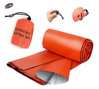 Lywencom Sac de Couchage d'urgence, léger, Chaud, imperméable, Sac de Camping PE Film Aluminium Couverture d'urgence(Orange) Sacs de Couchage d'urgence pour Le Camping,Le Voyage (1)