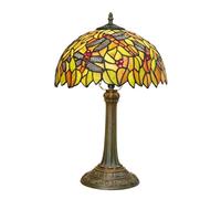 Lywins E27 Lampes de table, Abat-jour en Vitrail Artisanal européen, tournesol, pour chambre à coucher, chevet, bureau (TLD-HQT)