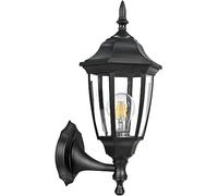 Lywins E27 Vintage Étanche Verre Éclairage mural Luminaires extérieur Métal en acier inoxydable Lampe de jardin vintage Éclairage de chemin Lanternes murales extérieures IP44